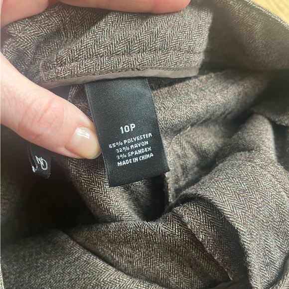 Brown New Directions petite tweed trouser pants work office women’s 10 10P - Picture 10 of 11